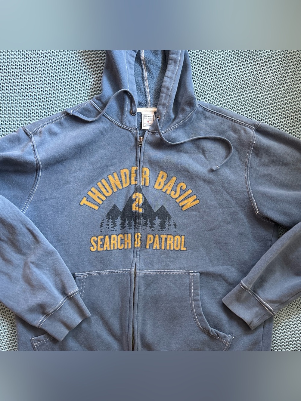 Old Navy Blue 'Thunder Basin' Outdoor Zip Up Hoodie size M